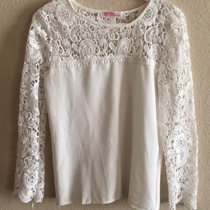 White Blouse with Delicate Lace Details